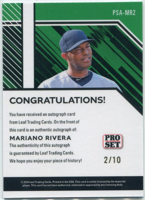 Mariano Rivera 2024 Leaf Collective Pro Set Autographed Blue Shimmer Card #PSA-MR2 2/10
