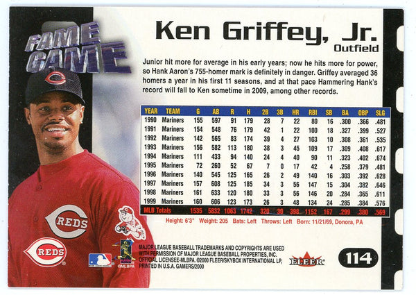 Ken Griffey Jr. 2000 Fleer Fame Game #114