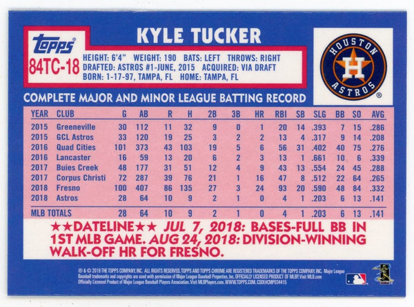 Kyle Tucker 2019 Topps Chrome Silver #84TC-18 Card