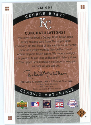 George Brett 2005 Upper Deck Sweet Spot Patch Relic #CM-GB1