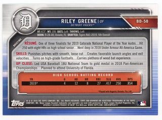 Riley Greene 2019 Topps 1st Bowman #BD-50 Card
