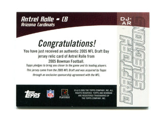 Antrel Rolle 2005 Topps Draft Day Selections #DJ-AR Card