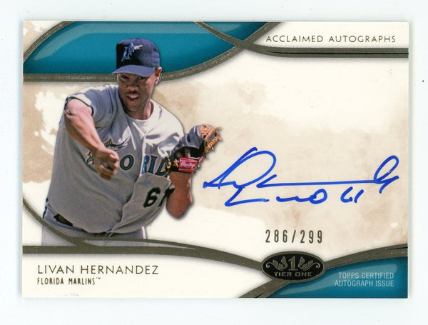 Livan Hernandez 2014 Topps acclaimed Autographs #AA-LHE Card 286/299