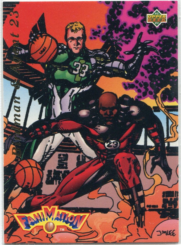 Michael Jordan (Agent 23) & Larry Bird (Birdman) 1992 - 1993 Upper Deck International Spanish Version Card #90