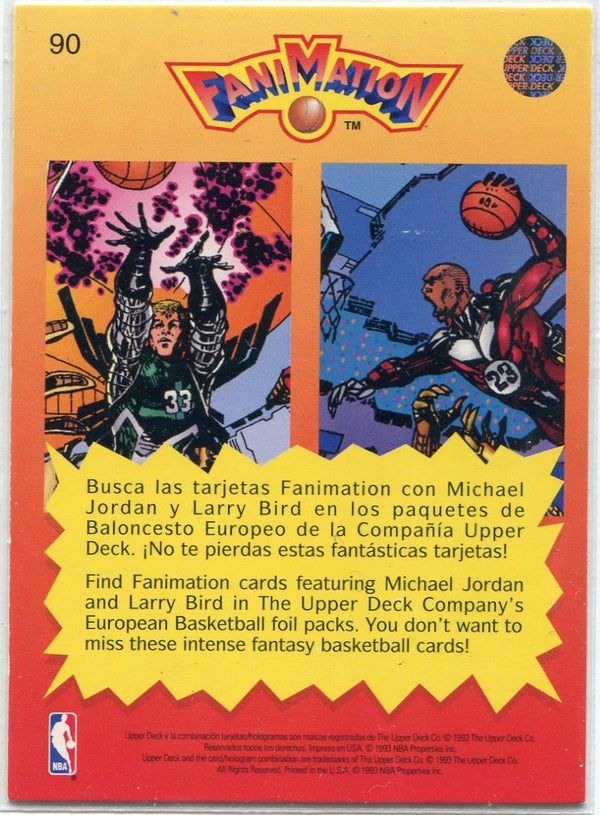 Michael Jordan (Agent 23) & Larry Bird (Birdman) 1992 - 1993 Upper Deck International Spanish Version Card #90