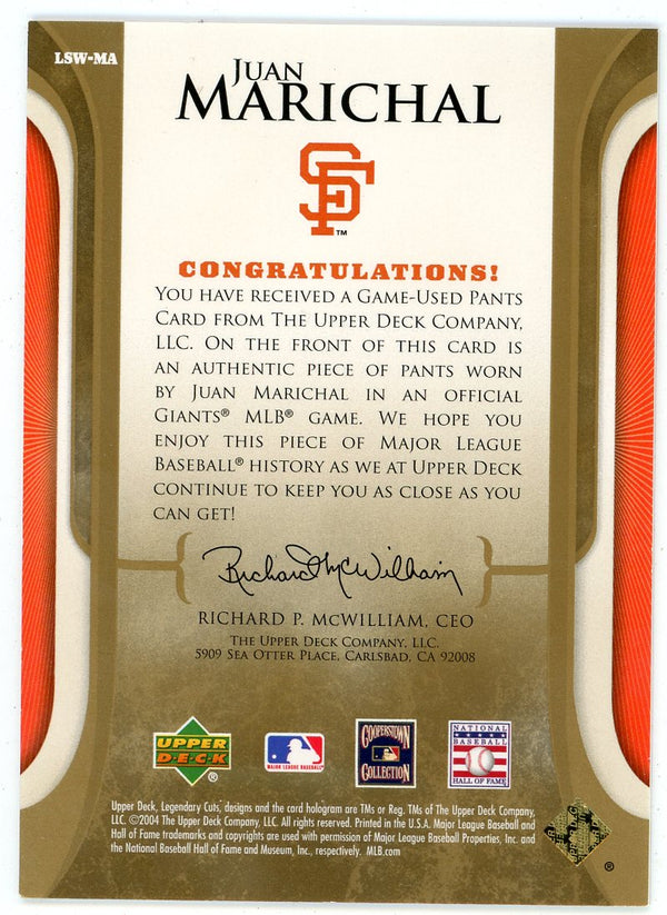 Juan Marichal 2004 Upper Deck Legendary Swatches #LSW-MA