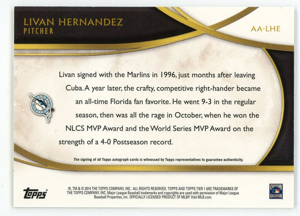 Livan Hernandez Autographed Official National League Baseball - Certified