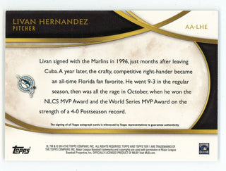 Livan Hernandez 2014 Topps Acclaimed Autographs #AA-LHE Card 048/299
