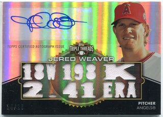 Jered Weaver Autographed 2012 Topps Triple Threads Jersey Card 14/18