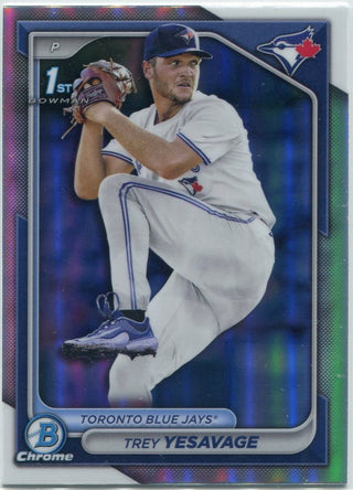 Trey Yesavage 2024 Bowman Draft Chrome Refractor RC BDC-92