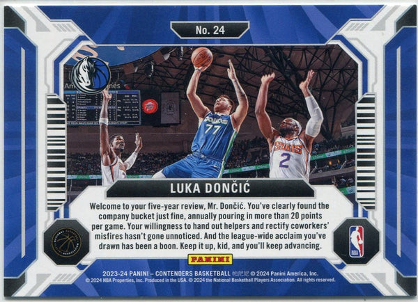 Luka Doncic 2023 - 2024 Panini Contenders Suite Shots Card #24