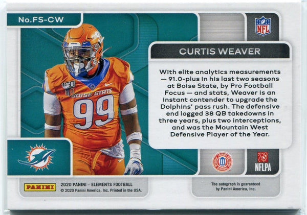 Curtis Weaver 2020 Panini Elements Autographed RC #FS-CW 74/75