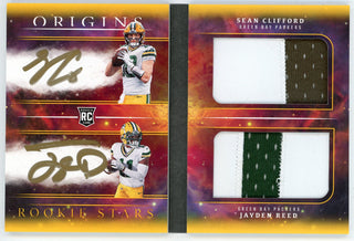 Jayden Reed/ Sean Clifford 2023 Panini Origins Rookie Stars Autographed Patch Relic #GBBP