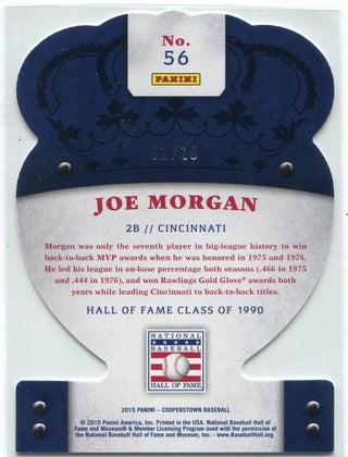 Joe Morgan 2015 Panini Crown Royale Cooperstown Die Cut Gold Parallel Card #56 1/10