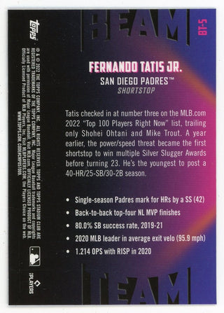 Fernando Tatis Jr 2022 Topps Stadium Club Chrome Beam Team #BT-5 Card