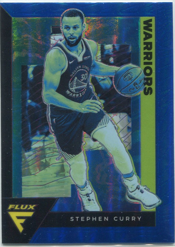 Stephen Curry 2020 - 2021 Panini Flux Blue Prizm Card #55