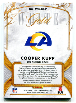 Cooper Kupp 2020 Panini Gold Standard White Gold Patch WG-CKP Card /50