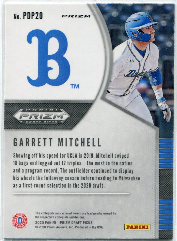Garrett Mitchell 2020 Panini Prizm Draft Picks Red & Purple Hyper Prizm RC #PDP20
