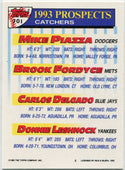 Mike Piazza Brook Fordyce Carlos Delgado Donnie Leshnock 1993 Topps Gold RC #701