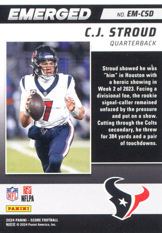 CJ Stroud 2024 Panini Score Card