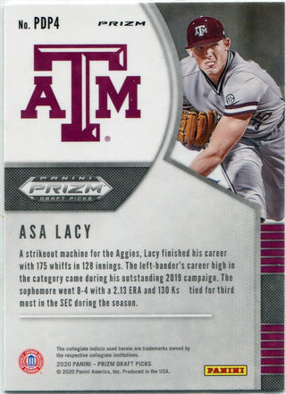 Asa Lacy 2020 Panini Prizm Draft Picks Red & Purple Hyper Prizm RC #PDP4