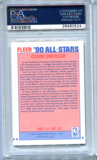 Clyde Drexler 1990 Fleer All-Stars #11 PSA 8 Card