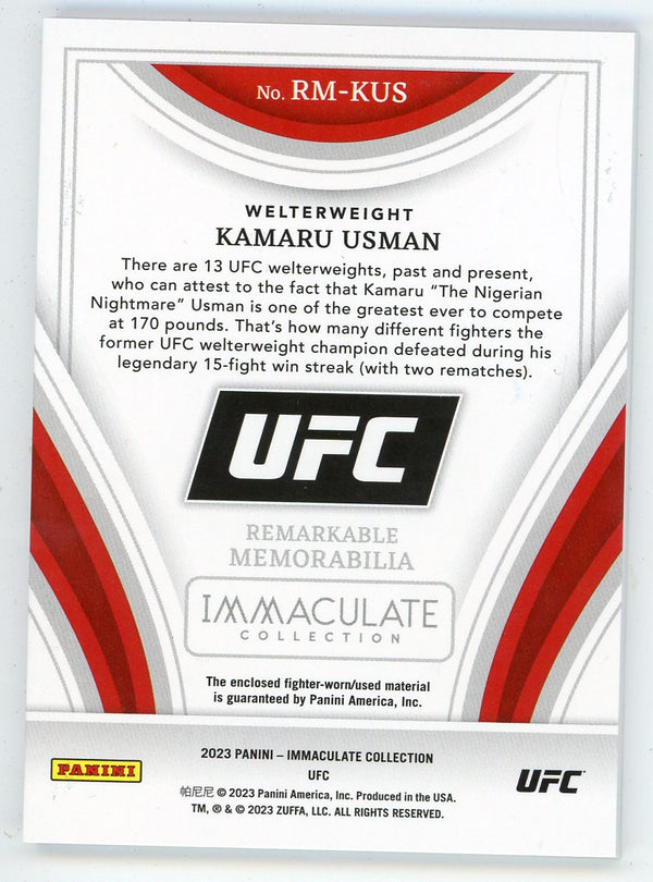 Kamaru Usman 2023 Panini Immaculate Patch Relic #RM-KUS