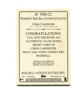 Chris Carpenter 2006 Topps Turkey Red Game-worn Jersey #TRR-CC Card