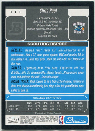 Chris Paul 2005 - 2006 Bowman Draft Picks & Prospects RC #111