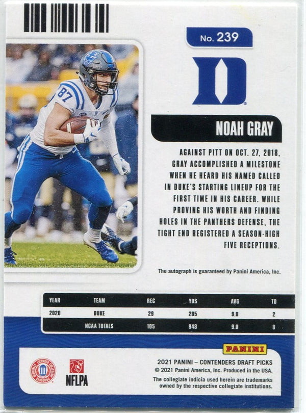 Noah Gray 2021 Panini Contenders Draft Picks Autographed RC #239