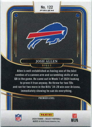 Josh Allen 2024 Panini Select Premier Level Blue Shock Prizm Card #122