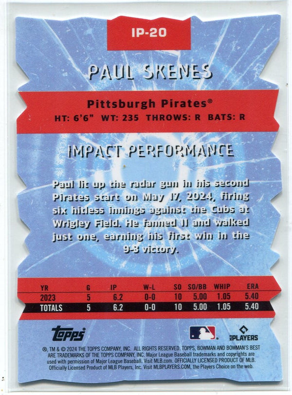 Paul Skenes 2024 Bowman's Best Impact Players Die-Cut Refractor RC #IP-20
