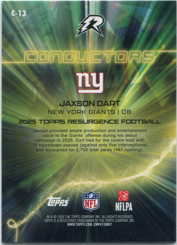 Jaxson Dart 2026 Topps Resurgence Conductors RC #C-13
