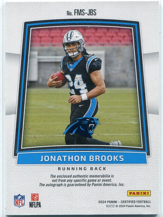 Jonathon Brooks 2024 Panini Certified Freshman Fabrics Jersey/AUTO RC #FMS-JBS 320/349