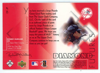 Jorge Posada 2002 Upper Deck Diamond Futures Patch Relic #DF-JP