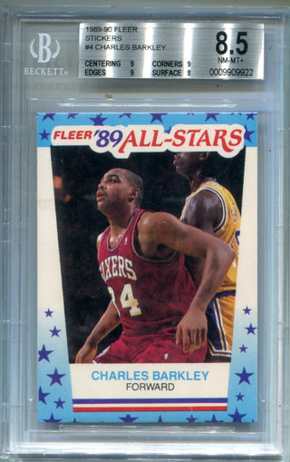 Charles Barkley 1989 Fleer All-Stars Sticker #4 BGS 8.5 Card