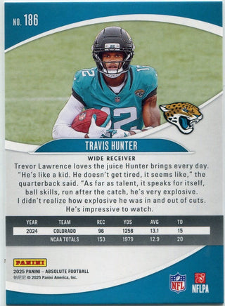 Travis Hunter 2025 Panini Absolute RC #186