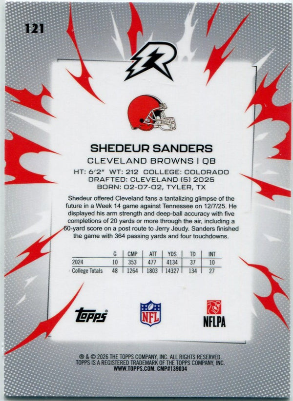 Shedeur Sanders 2026 Topps Resurgence RC #121