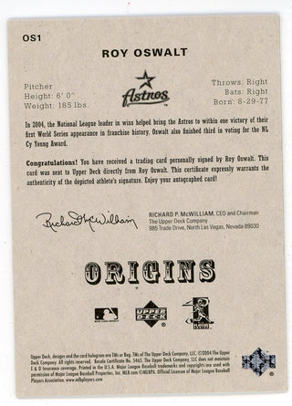 Roy Oswalt 2005 Autographed Upper Deck Origins #OS1