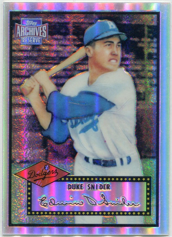 Duke Snider 2001 Topps Archives Reserve 1952 Reprint Refractor Card