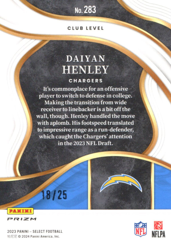 Daiyan Henley 2023 Panini Select Rookie Card #283 #18/25