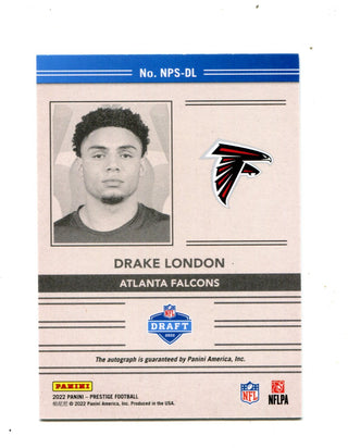 Drake London 2022 Panini Prestige Passport Auto #NPSDL Card