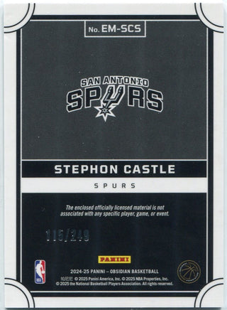 Stephon Castle 2024 - 2025 Panini Obsidian Eclipse Jersey RC #EM-SCS 115/249