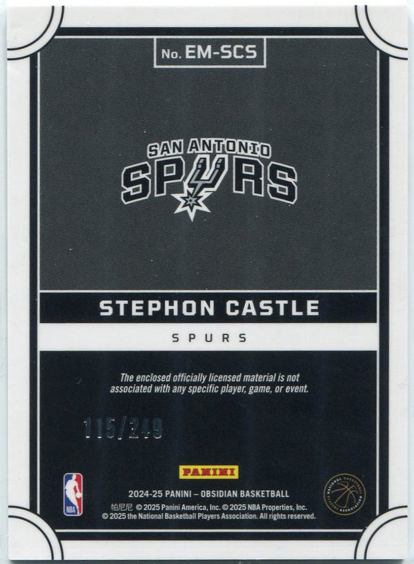 Stephon Castle 2024 - 2025 Panini Obsidian Eclipse Jersey RC #EM-SCS 115/249