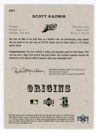 Scott Kazmir Autographed 2005 Upper Deck Origins #SK1