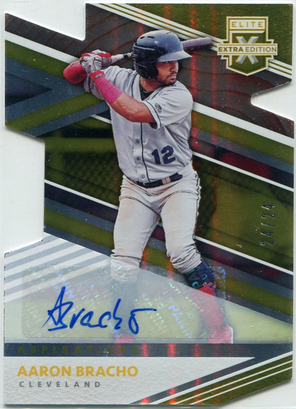 Aaron Bracho 2020 Panini Elite Extra Edition Autographed Die-Cut RC #123 24/24