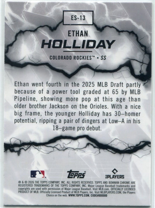 Ethan Holliday 2026 Bowman Chrome Electric Sluggers RC #ES-13