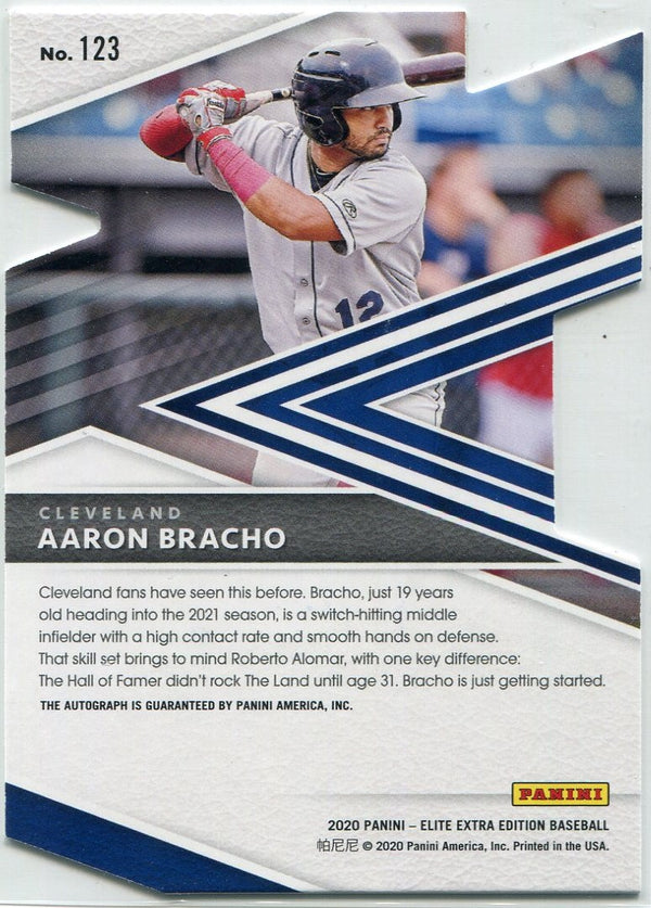 Aaron Bracho 2020 Panini Elite Extra Edition Autographed Die-Cut RC #123 24/24