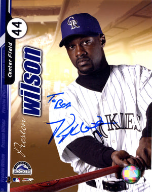 Preston Wilson Signed 8x10 Photo.