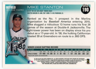 2010 Topps Chrome Baseball #190 Giancarlo (Mike) Stanton Rookie Card